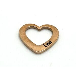 18K Rose Gold Plated Heart Pendant Charm Engraved Levi New